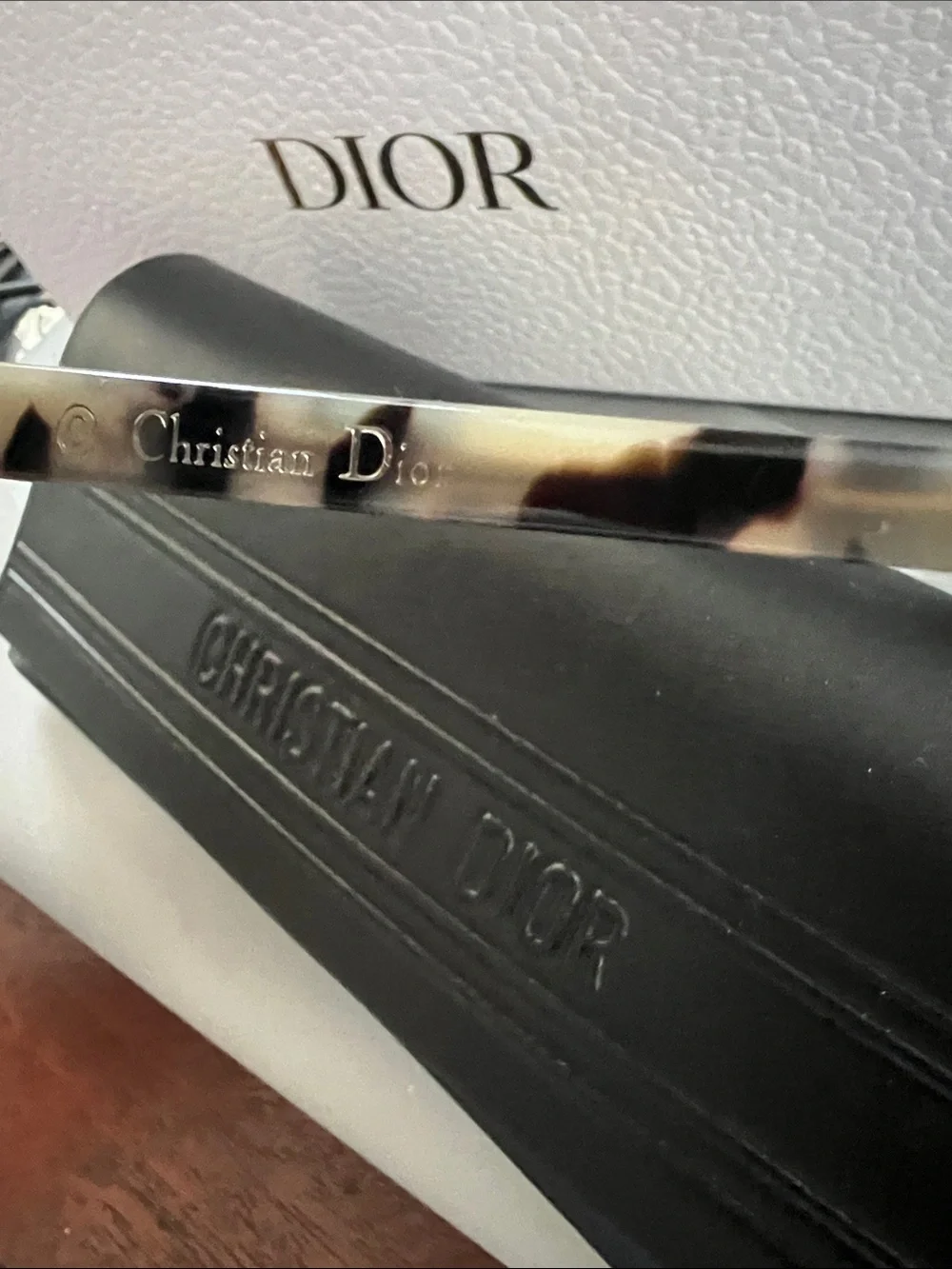 NEW CHRISTIAN DIOR DIORONDE2 X61DC WHITE TORT FRAMES SUNGLASSES 58-16